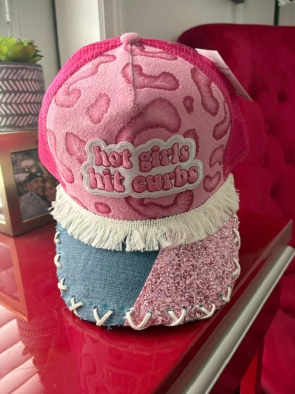 Handmade Patchwork “Hot Girls Hit Curbs” Cap